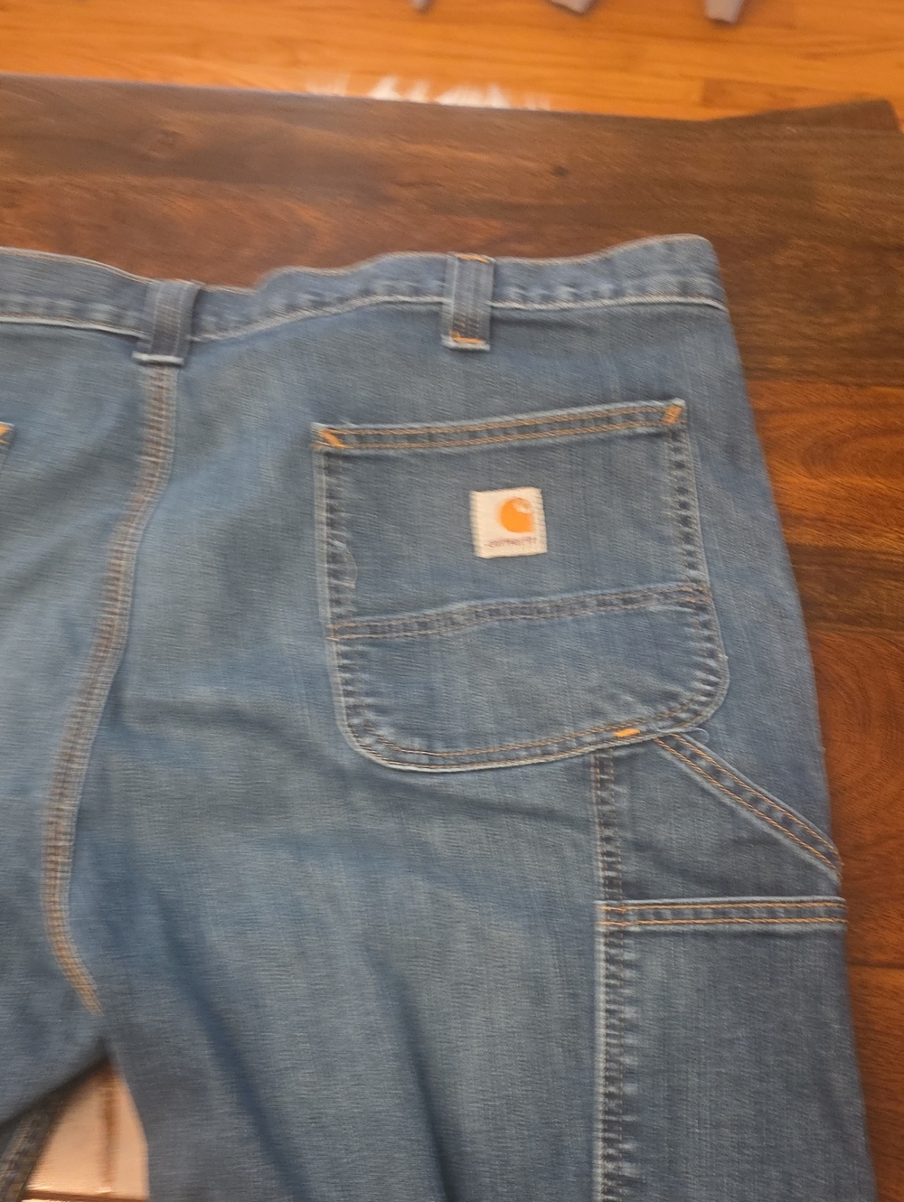 Carhartt Men's Light Blue Relaxed Carpenter Jeans with Utility Pockets